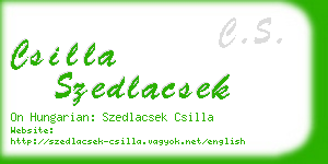 csilla szedlacsek business card